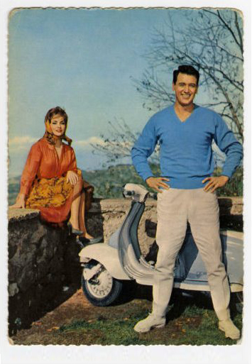 Rock Husdon, Gina Lollobrigida and a Lambretta S2